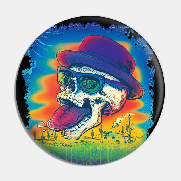 Skull Donning Pork Pie Hat Pin by Mudge