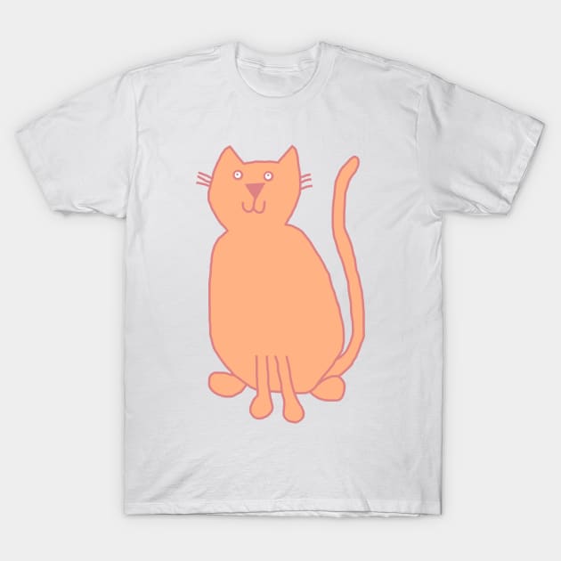 Cute Cat Peach Fuzz Pantone Color of the Year 2024 - Peach Fuzz - T-Shirt