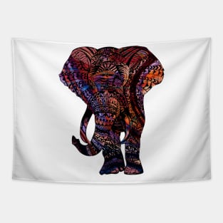 Intricate Asian Elephant Colorful Illustration Tapestry