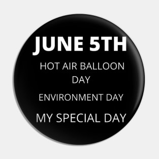 June 5th birthday, special day and the other holidays of the day. Pin