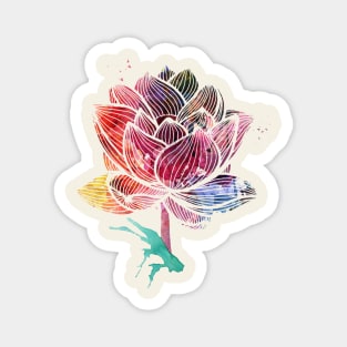 Watercolour Lotus Magnet