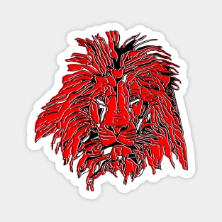 Lion Head Drawing Illustration Artwork Wildlife Predator Whiskers Magnet