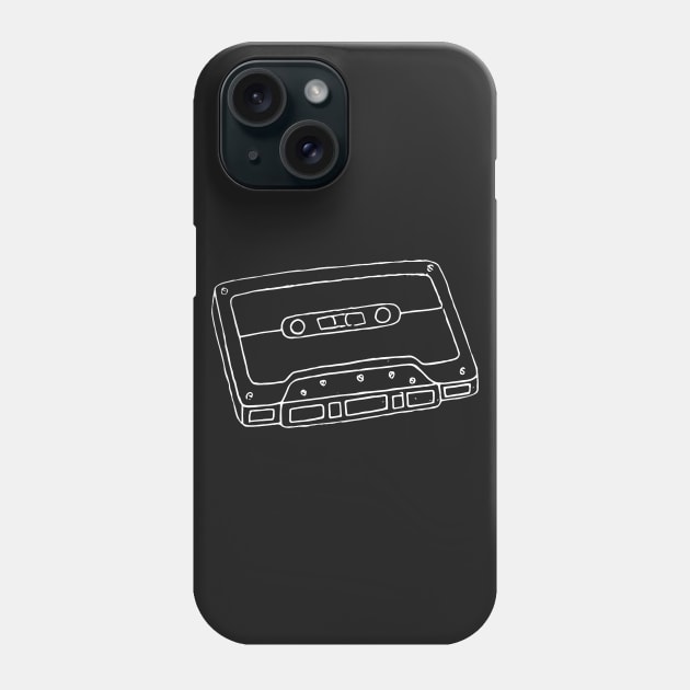 Cassette Tape Outline - White Phone Case by AlexisBrown1996