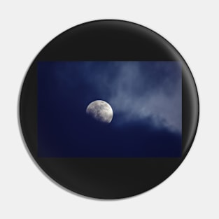 Moon behind dark blue clouds Pin