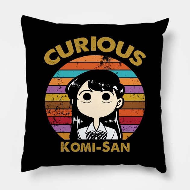 Vintage Style Curious Komi San Pillow by Madelyn_Frere