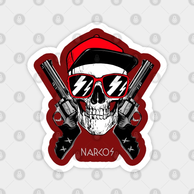 Narcos Bandit Skull/ Dead head/ Skeleton Magnet by Eva Wolf