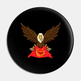 Eagle with SPQR flag Pin