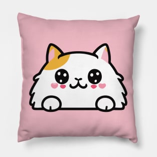 cute kawaii cat face Pillow