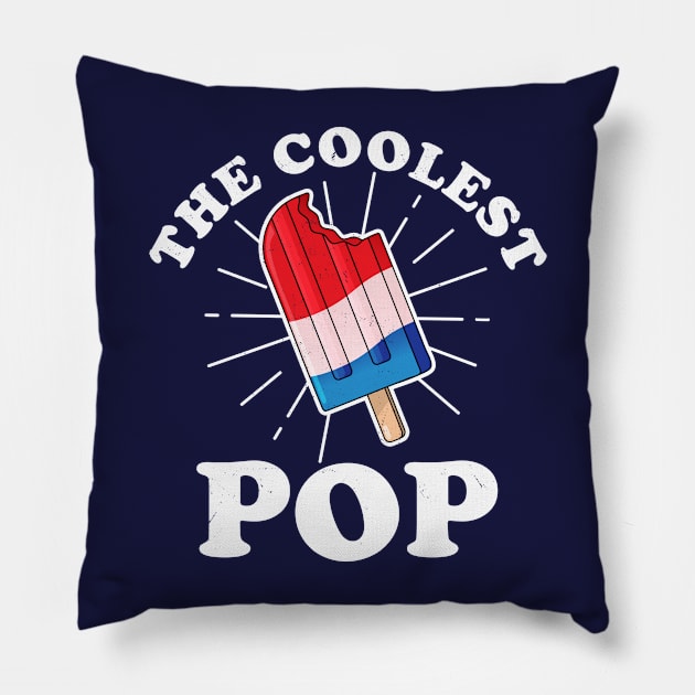 The Coolest Pop Ever Funny Frozen Ice Pop Fathers Day Pillow by OrangeMonkeyArt