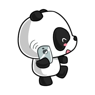 Kawaii panda on the phone T-Shirt