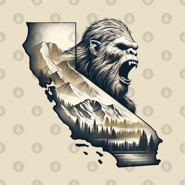 California Wilds: Bigfoot's Call - Double Exposure Art by Spearhead Ink