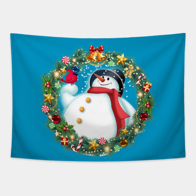 snowman and friend Tapestry by richhwalsh