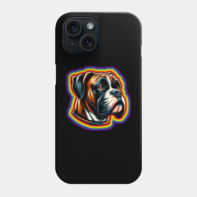 Lgbtq+ Rainbow Boxer dog Phone Case by Arteria6e9Vena