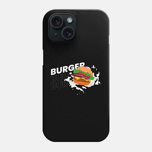 Burger typography design Phone Case by emofix