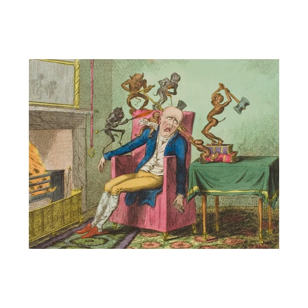 The Headache by George Cruikshank by Classic Art Stall