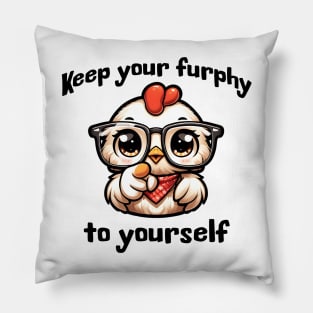 Sassy chick says Keep Your Furphy to Yourself, funny Australian slang design Pillow