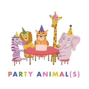 Party Animals - safari zoo animals birthday party pun T-Shirt