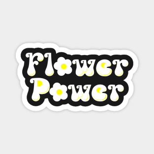 White and Yellow Floral Pattern Magnet