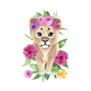 Cute Watercolor Baby Lion Cub T-Shirt