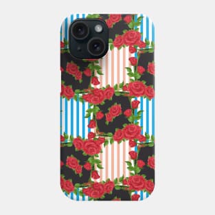 Red Roses with Colorful Lines Phone Case