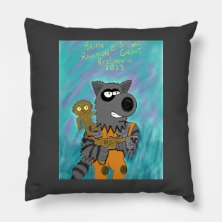 Brian Raccoon and Stewie Groot Pillow