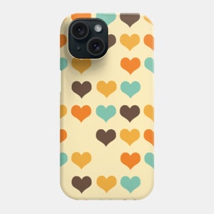 Retro Vintage Hearts Pattern Print Phone Case