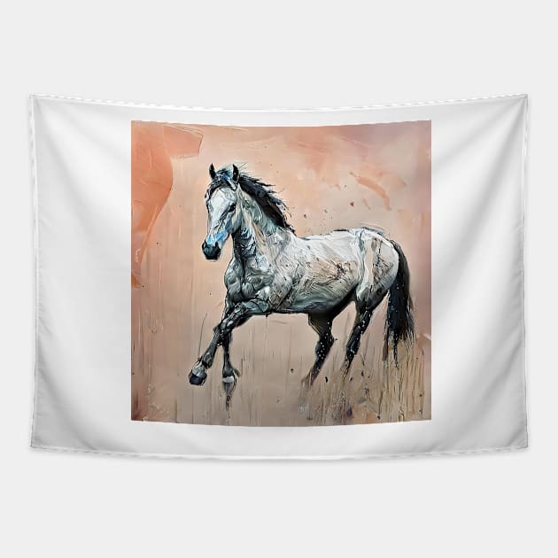 horse in gallop sketch Tapestry by bogfl