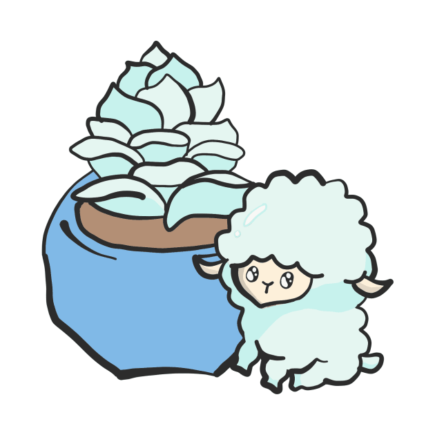 Succulent Sheep - Blue by jenartfart