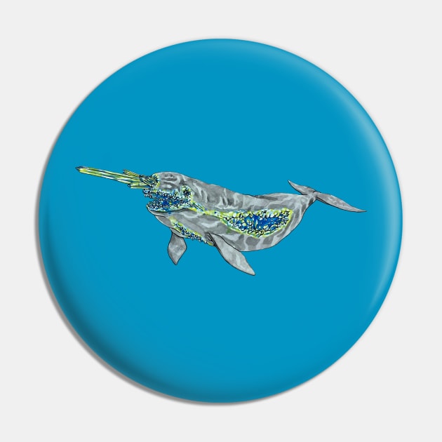 Narwhal Geode Pin by RaLiz