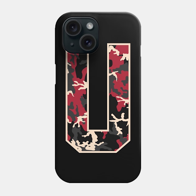 Initial Capital Letter U Camo Alphabet Gift Women Men Kids Phone Case by teeleoshirts