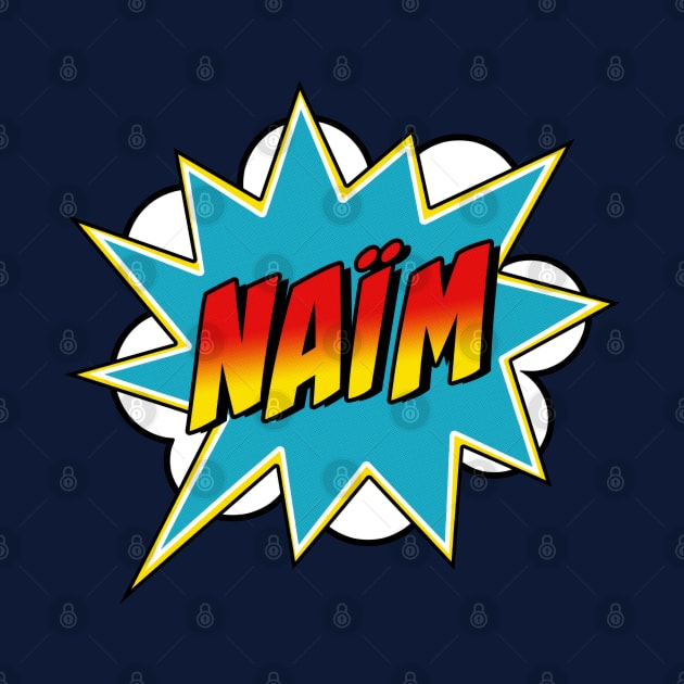 Boys Naïm Name Superhero Comic Book by Rixta Tees