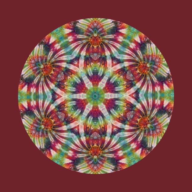 Psychedelic Kaleidoscopic Multi-Color Mandala Number 4 Circle by SpotterArt