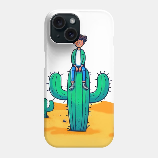 Sitting on thorns on a Mexican cactus Phone Case by Marccelus