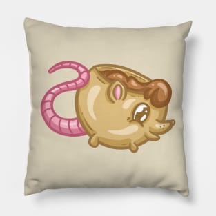 Cute Baby Rat Coffee Cup Cartoon Illustration Pillow