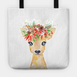 Christmas deer painting Tote