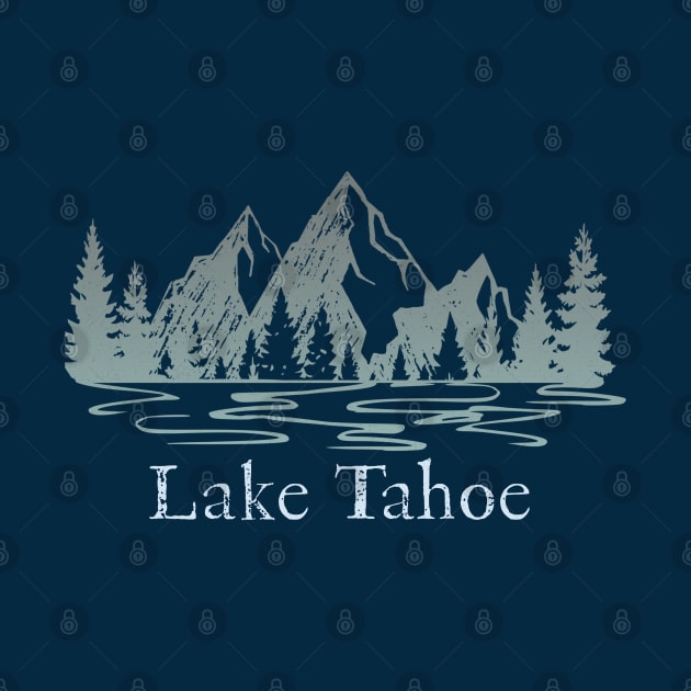 Lake Tahoe Ski Mountain Resorts Family Vacation Souvenir by Pine Hill Goods