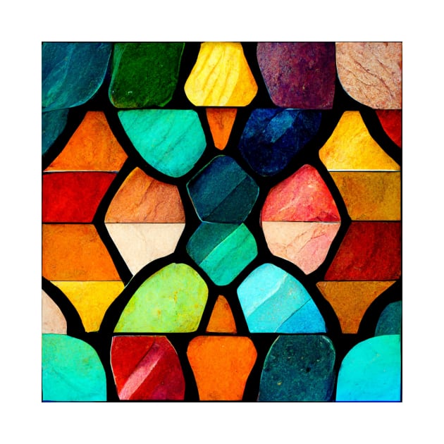 Abstract Colorful Stain Glass Mosaic by AntielARt