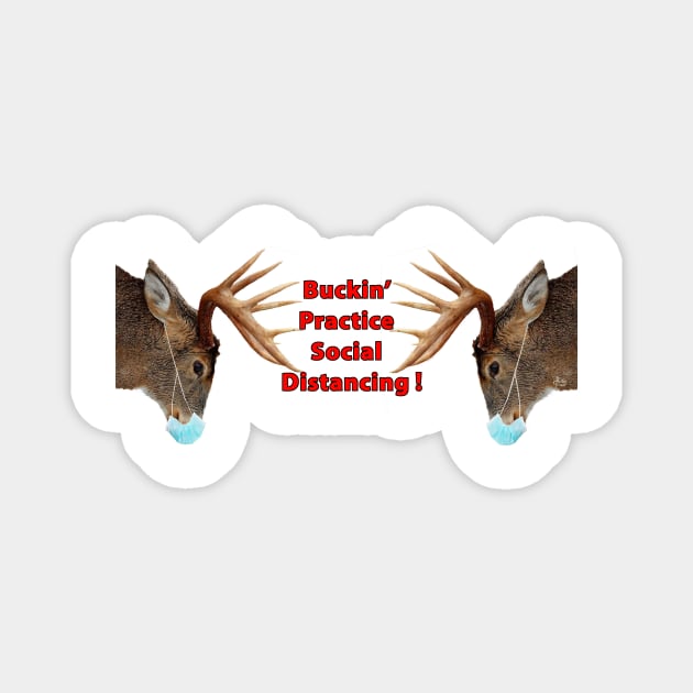 Buckin' Practice Social Distancing Magnet by 1Artdude