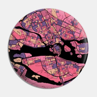 Stockholm Map Pattern in Purple & Pink Pin