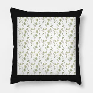 Seamless ecology pattern with hand drawn leaves Pillow