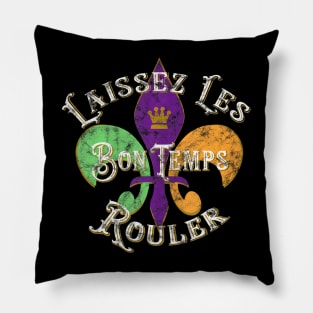 Laissez Les Bon Temps Rouler Mardi Gras 2024 Fleur de Lis Pillow