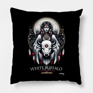 Old Gods Sacred Guardian: Native American Indian White Buffalo Calf Woman Pillow