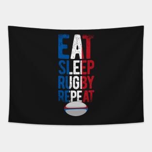 Eat sleep rugby repeat france rugby Tapestry