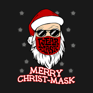 Christmas 2020 Santa with Face Mask Quarantine Funny T-Shirt