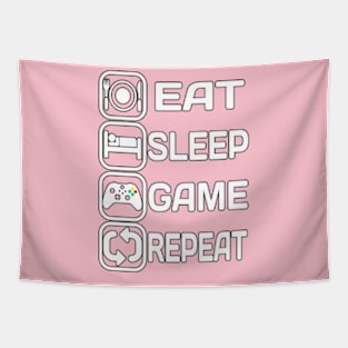 Eat Sleep Game Repeat Tapestry