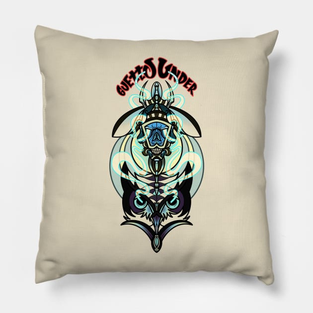 "Fused Symbols: Neo Traditional in Harmony"! Pillow by GuettoUnderClothing