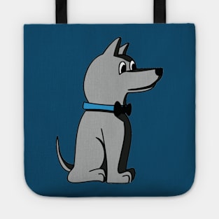 grey dog with papillon Tote