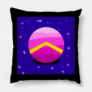 The pink planet with v Pillow