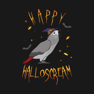 Happy Halloscream African Grey Parrot T-Shirt