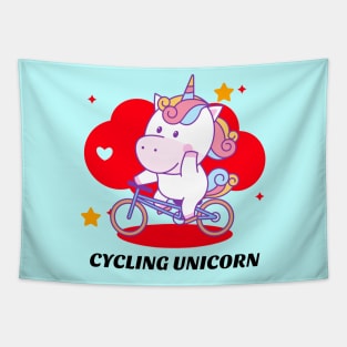 Cycling Unicorn Tapestry